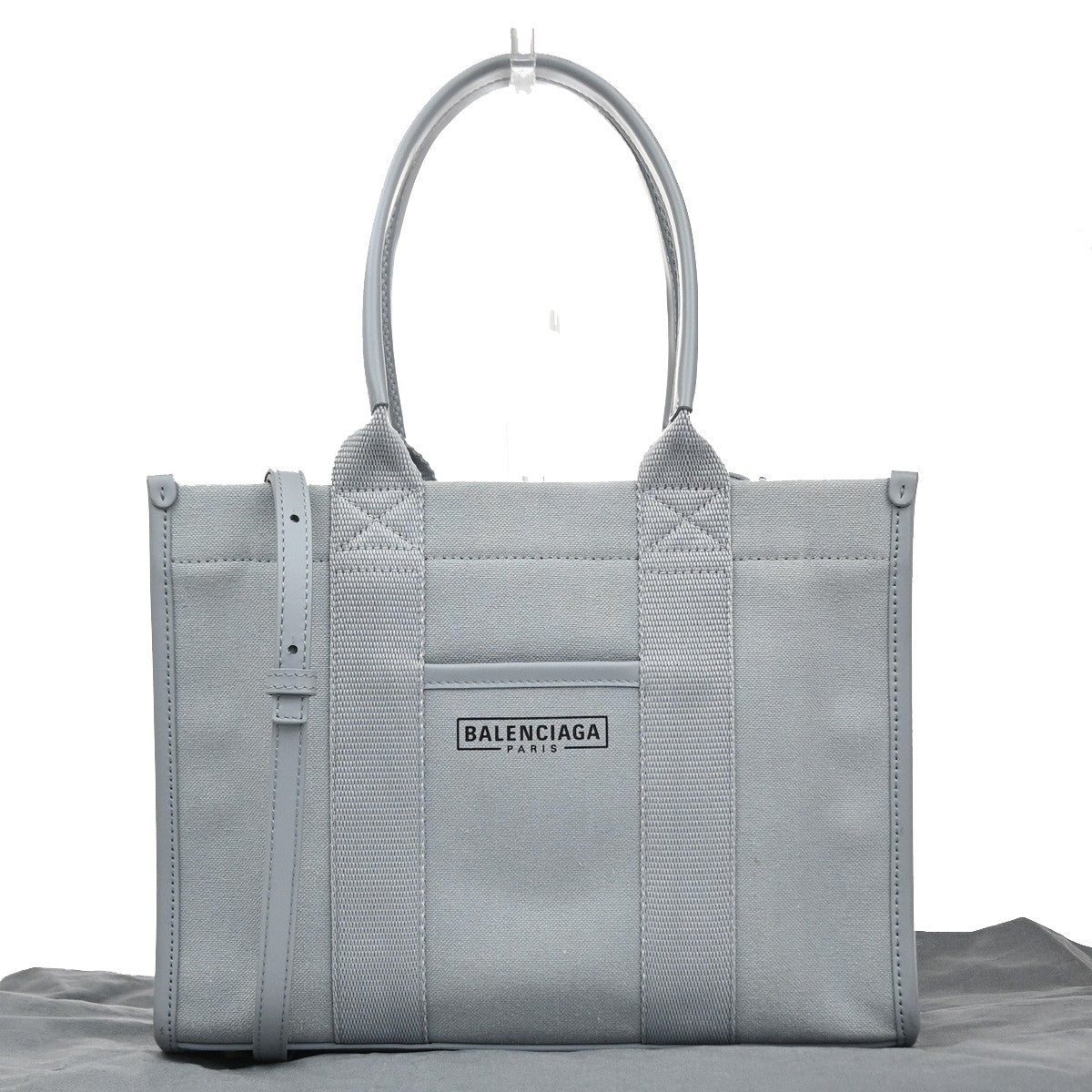 BALENCIAGA Logo Hardware Small 2Way Tote Hand Bag Canvas Leather GY 75YJ137