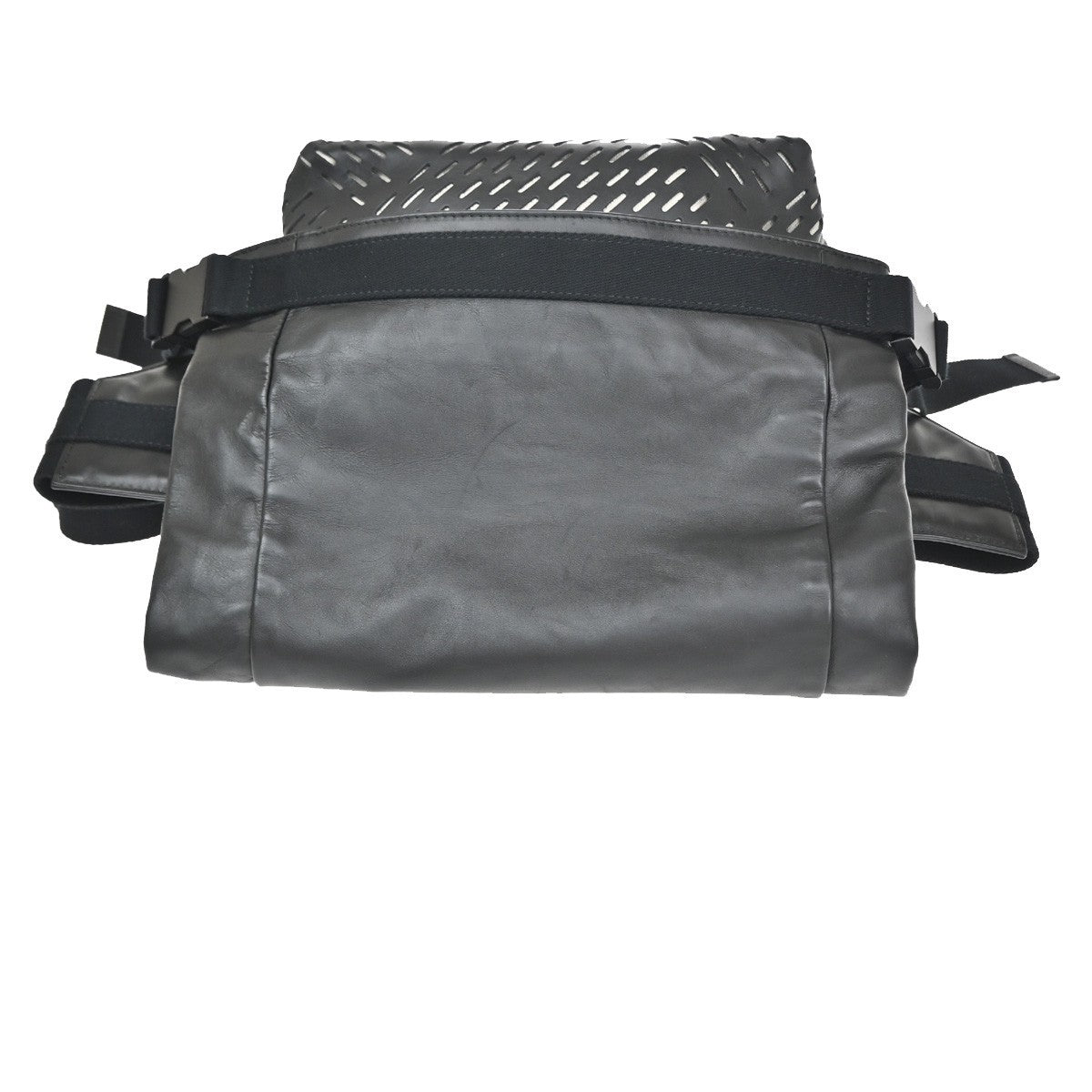 BOTTEGA VENETA Logo Perforated Body Bum Waist Bag Leather Black Italy 12YJ130