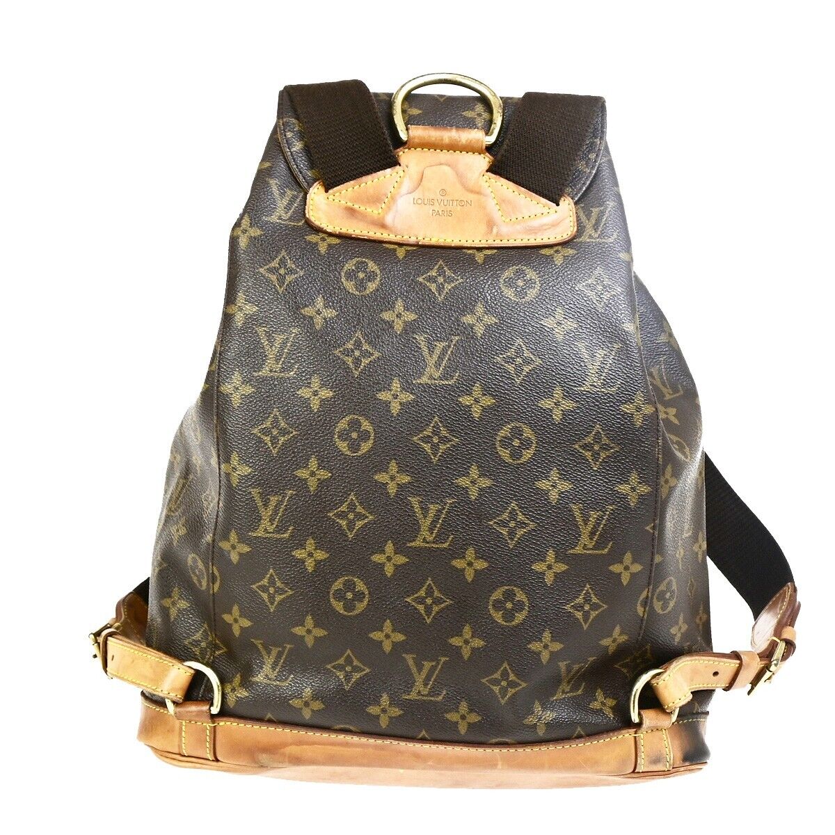 LOUIS VUITTON Montsouris GM Backpack Bag Monogram Leather Brown M51135 71FB219