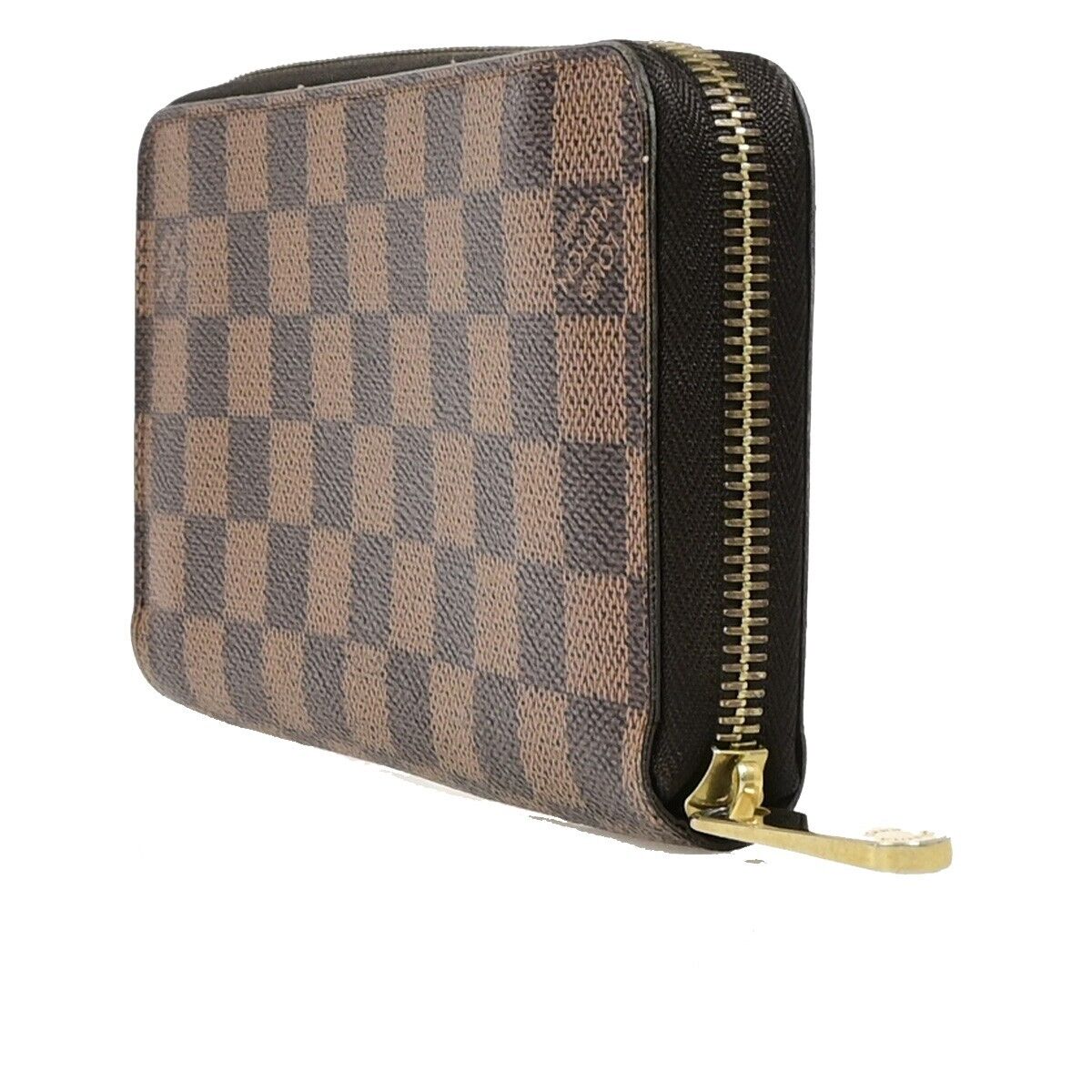 LOUIS VUITTON Zippy Wallet Long Bifold Purse Damier Leather Brown N60015 71EB896