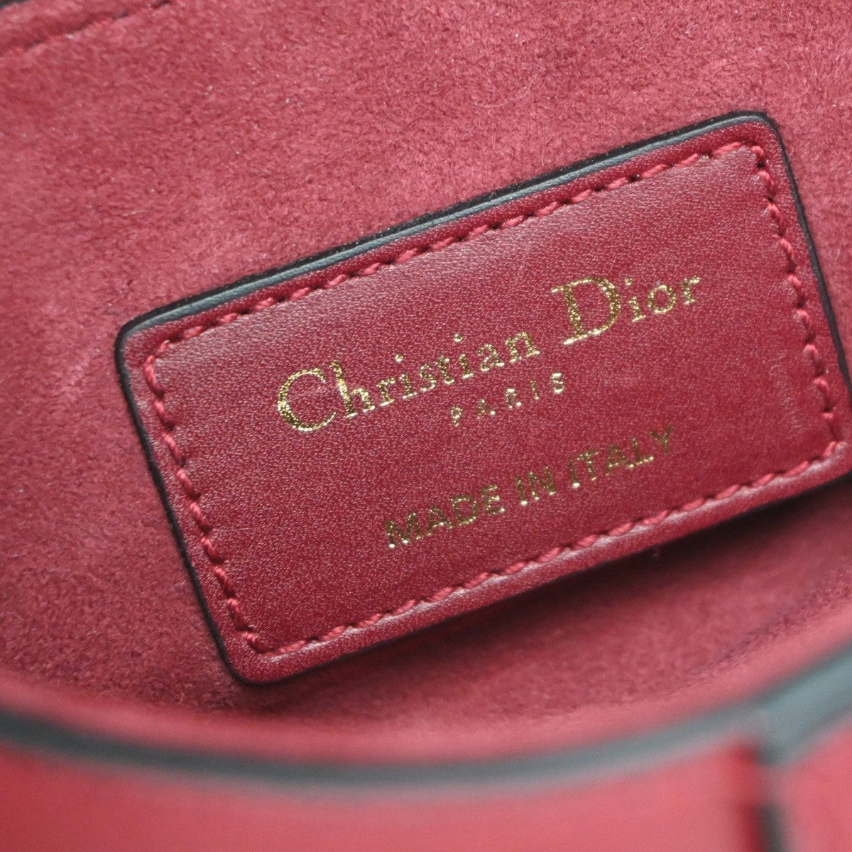 CHRISTIAN DIOR Mini Saddle Hand Bag Leather Red GHW 652RP172