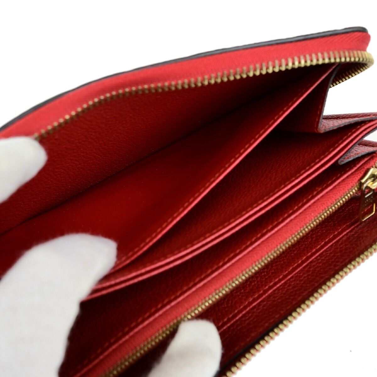 LOUIS VUITTON Clemence Long Bifold Wallet Monogram Empreinte Red M60169 79EC965