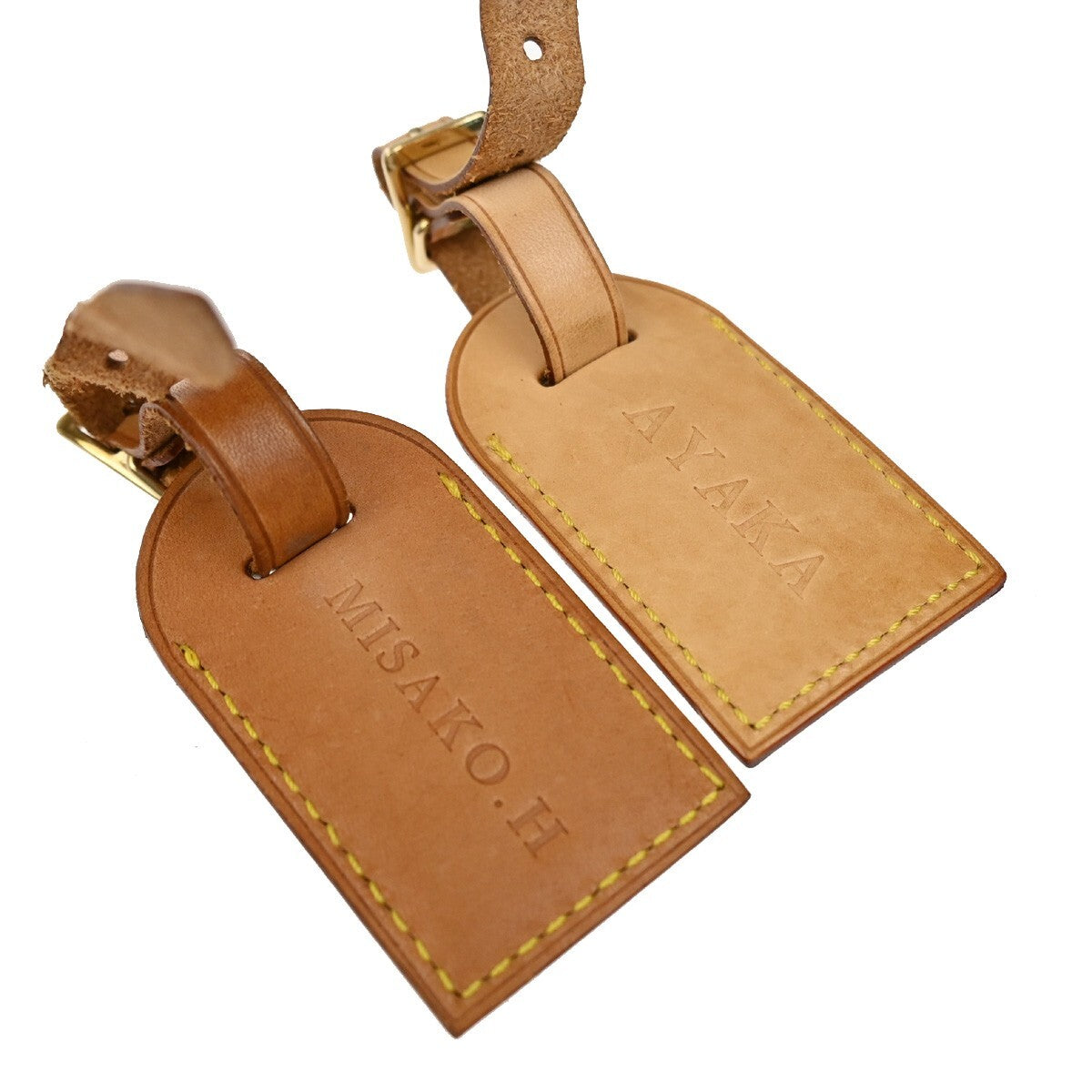 LOUIS VUITTON Logo 13 Set Name Luggage Tag Leather Brown Bag Accessory 09EE322
