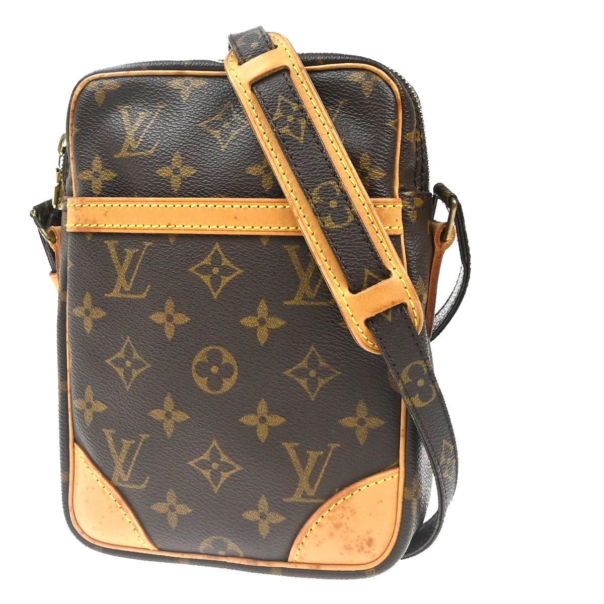 LOUIS VUITTON Danube Shoulder Bag Monogram Leather Brown France M45266 84KC774