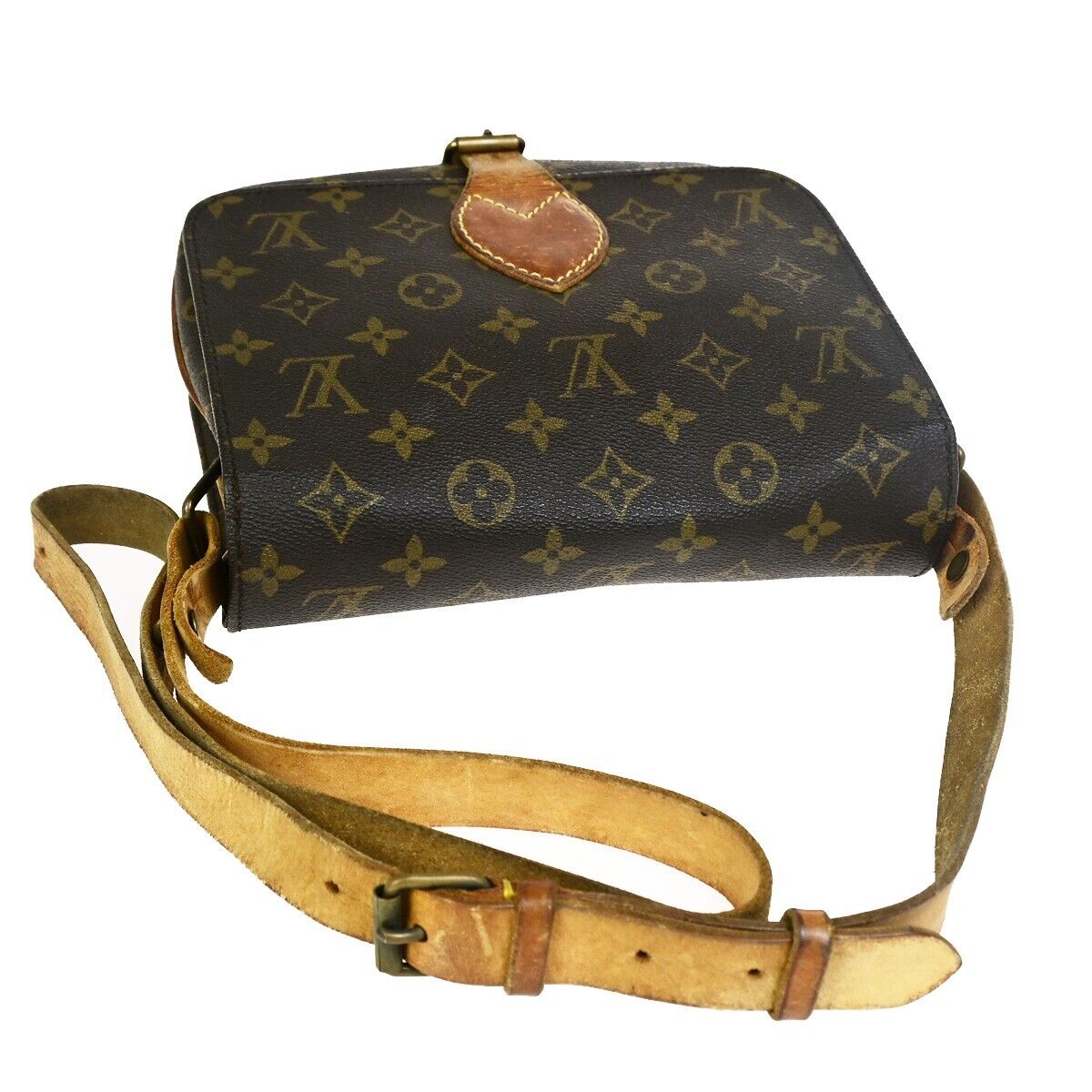 LOUIS VUITTON Cartouchiere MM Shoulder Bag Monogram Leather Brown M51253 30FB216