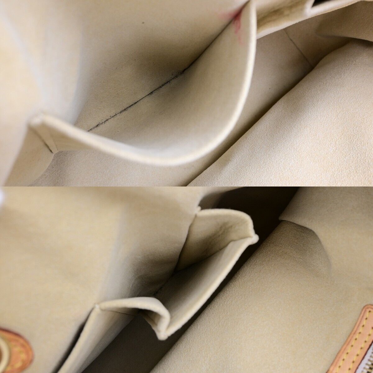LOUIS VUITTON Hampstead PM Shoulder Bag Damier Azur Leather White N51207 72EB472