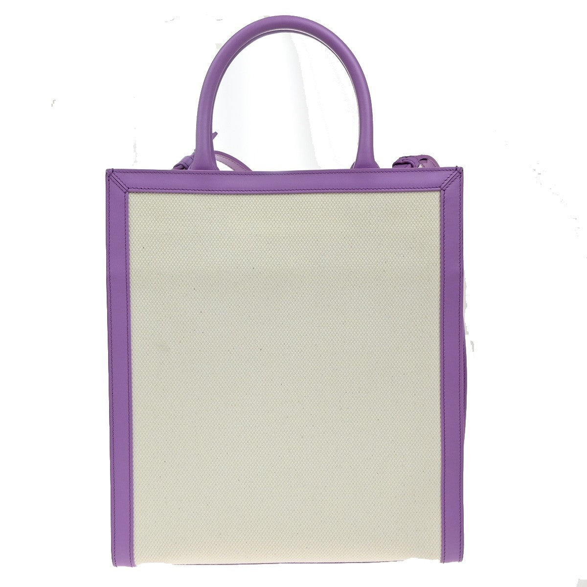 CELINE Vertical Cabas 2Way Shoulder Hand Tote Bag Canvas Leather Purple 21EG332