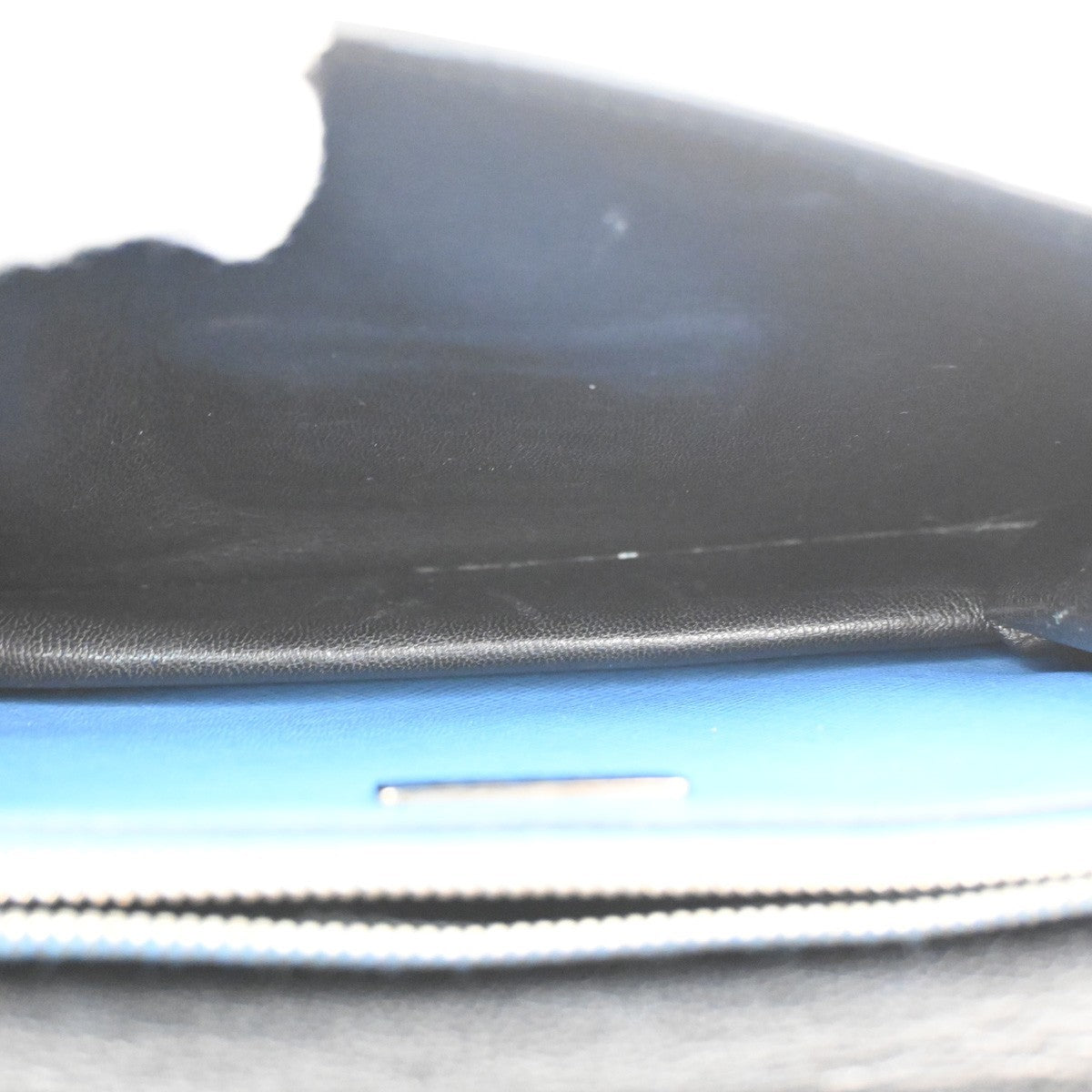 PRADA Logo Lux Sound Small Shoulder Bag Saffiano Leather Blue SHW 86TA668