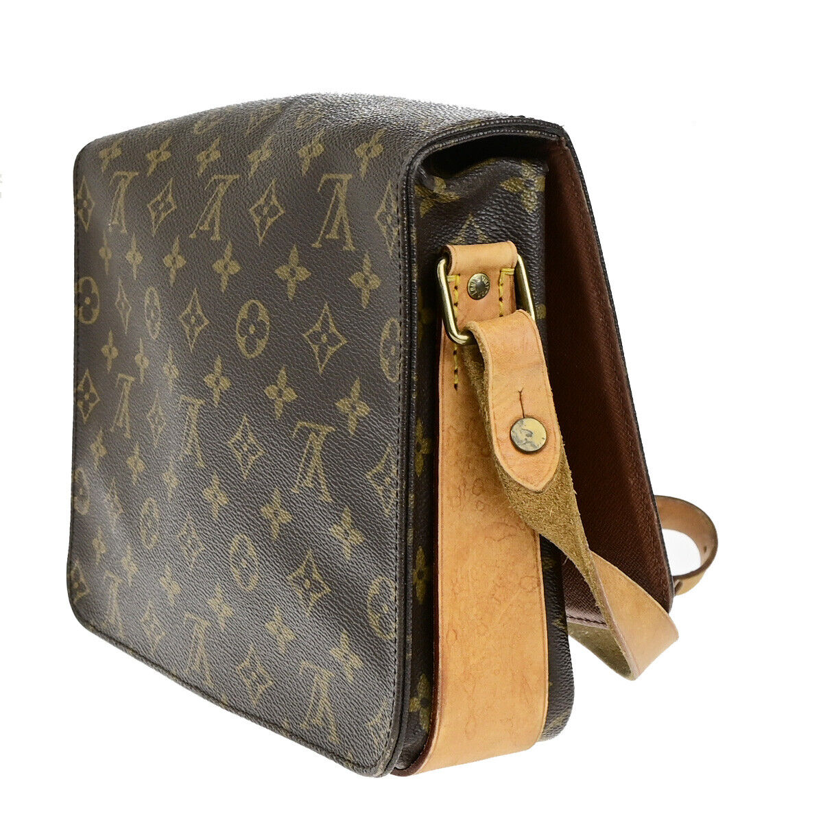 LOUIS VUITTON Cartouchiere GM Shoulder Bag Monogram Leather Brown M51252 30SJ466