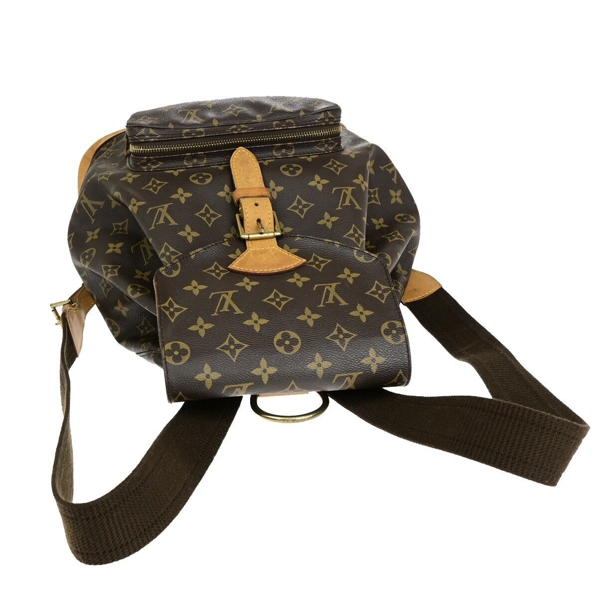 LOUIS VUITTON Montsouris GM Backpack Bag Monogram Leather Brown M51135 10EB746