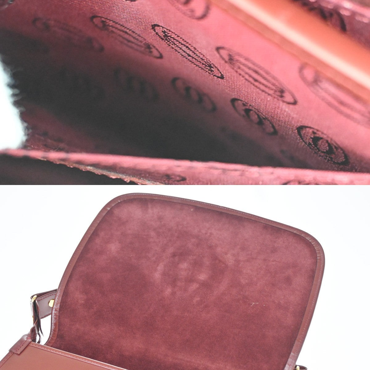 CARTIER 2C Logo Shoulder Crossbody Bag Leather Red GHW France 35YJ122