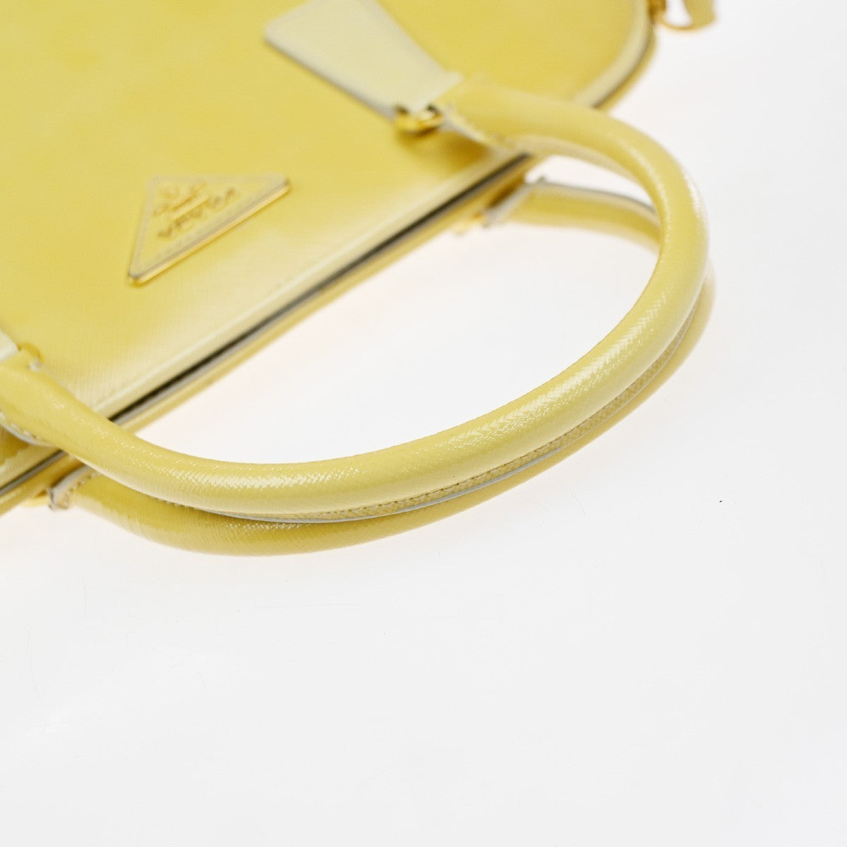 PRADA MILANO 2Way Shoulder Hand Bag Promenade Saffiano Leather Yellow 76EG323