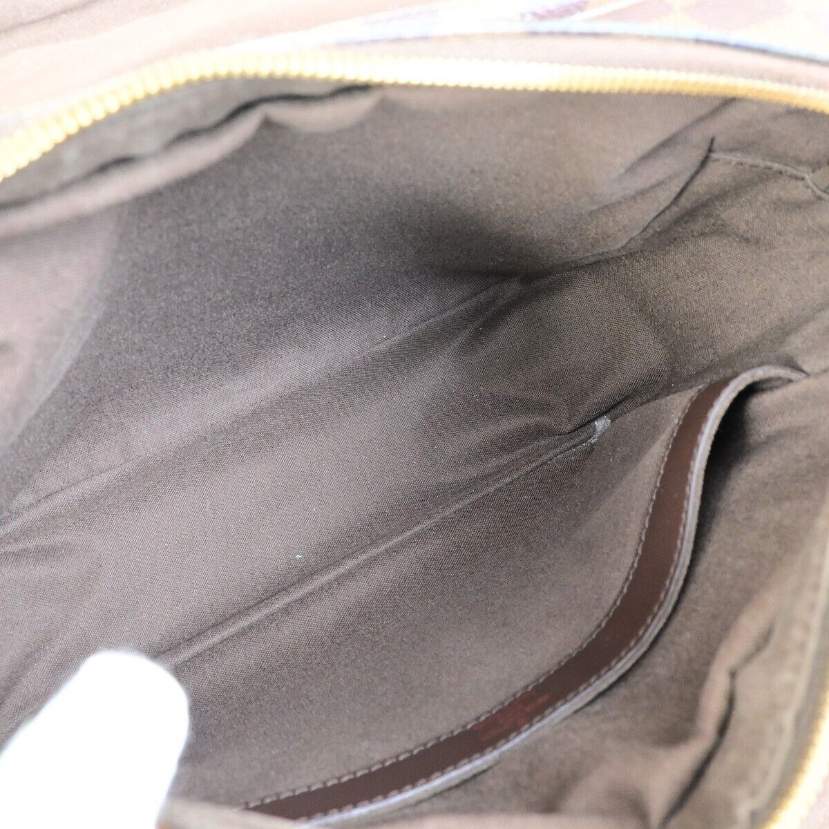 LOUIS VUITTON Naviglio Shoulder Bag Damier Ebene Leather Brown N45255 35FB268