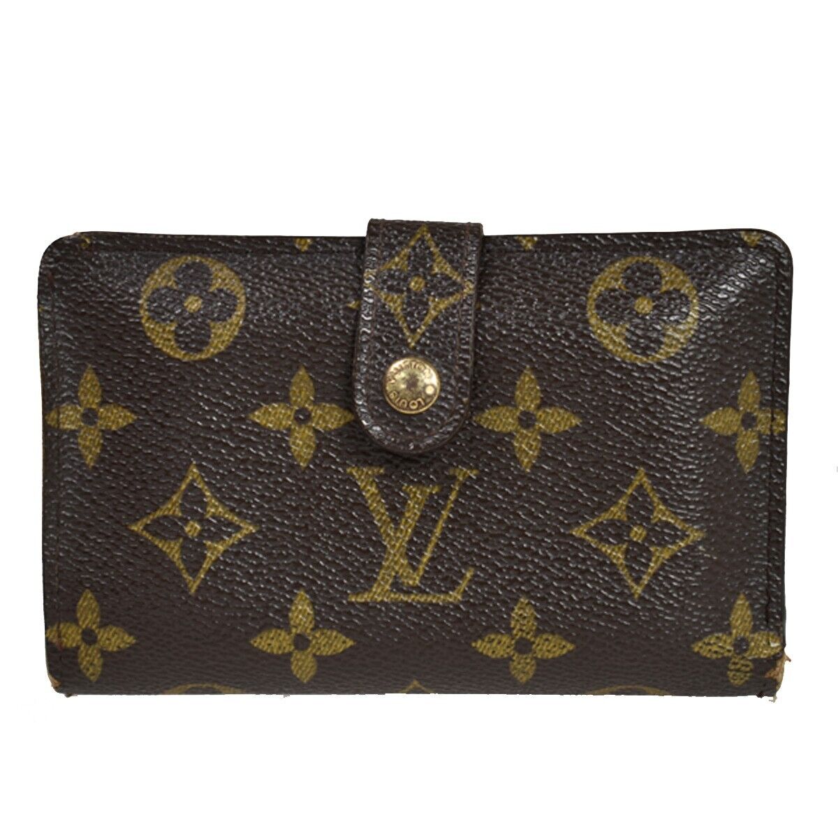 LOUIS VUITTON 2 Set Bifold Wallet Purse Monogram Leather Brown 60GA568
