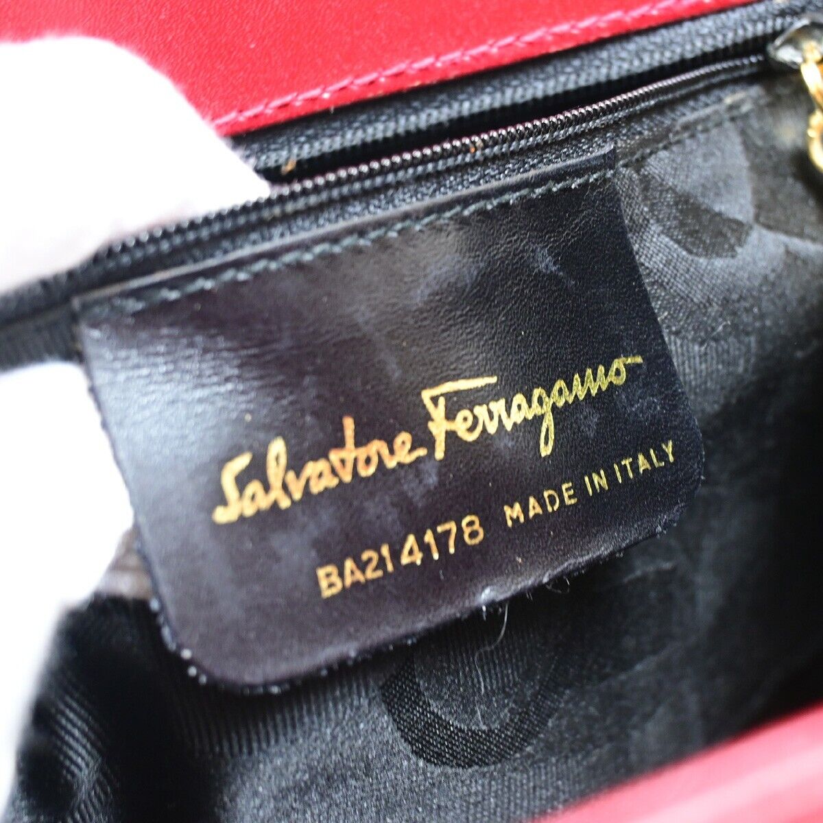 SALVATORE FERRAGAMO Logo Vara 2Way Shoulder Hand Bag Canvas Leather Red 30FA618