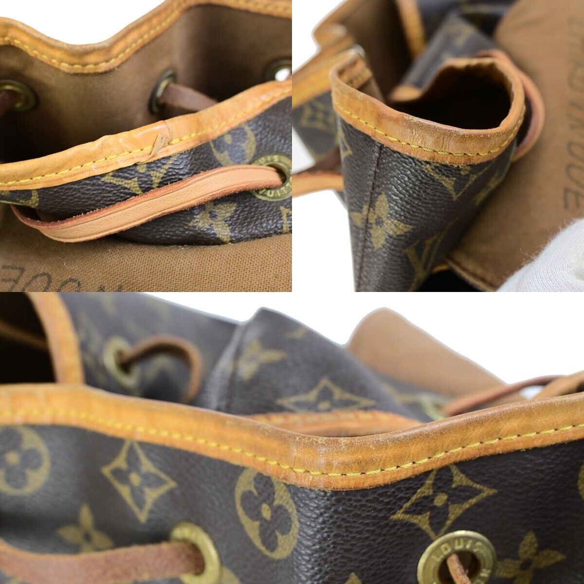 LOUIS VUITTON Montsouris GM Backpack Bag Monogram Leather Brown M51135 70FB218