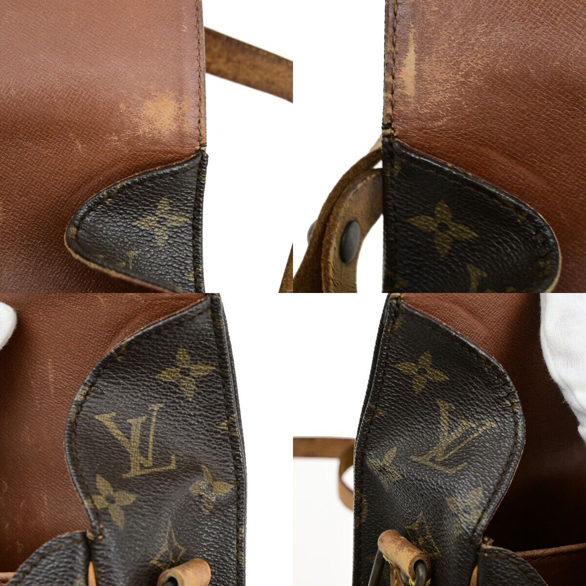 LOUIS VUITTON Cartouchiere MM Shoulder Bag Monogram Leather Brown M51253 61SH981