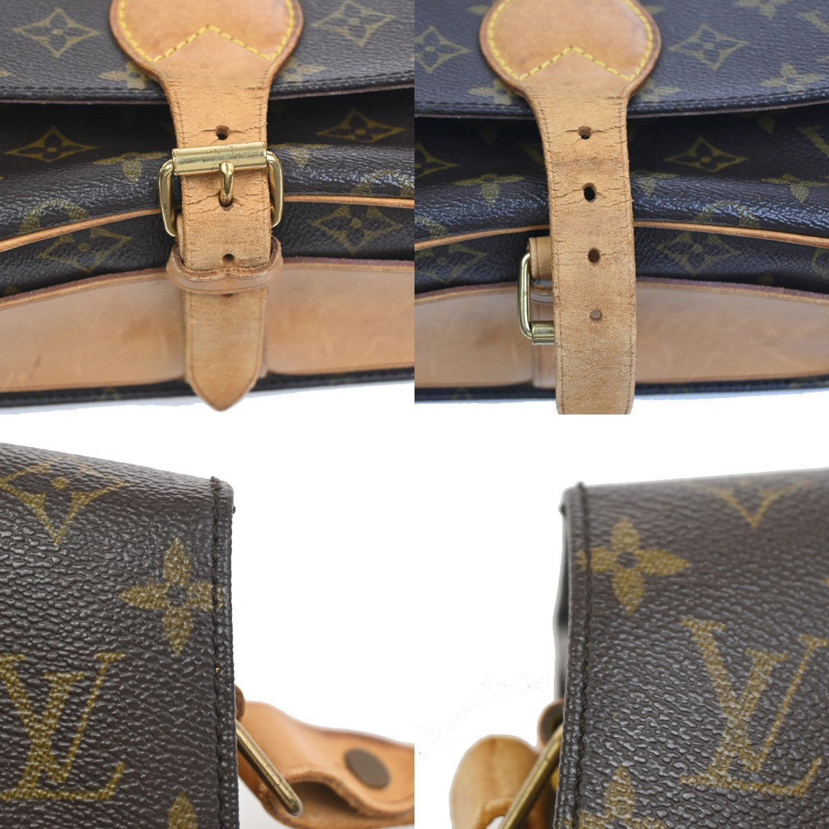 LOUIS VUITTON Cartouchiere MM Shoulder Bag Monogram Leather Brown M51253 31ZA331