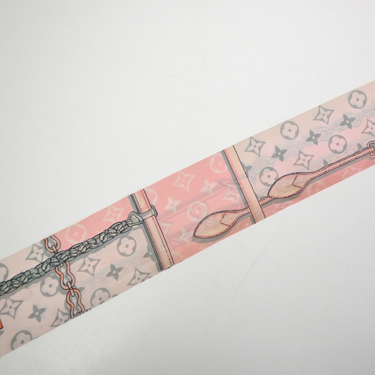 LOUIS VUITTON Monogram Confidential Bandeau Scarf 100% Silk Pink M70637 09MA606