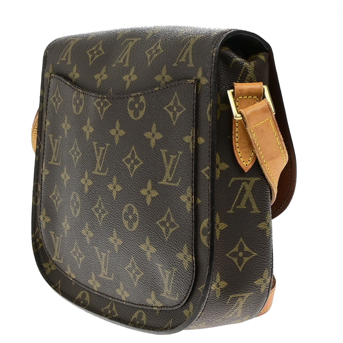 LOUIS VUITTON Saint Cloud GM Shoulder Bag Monogram Leather Brown M51242 35YH130