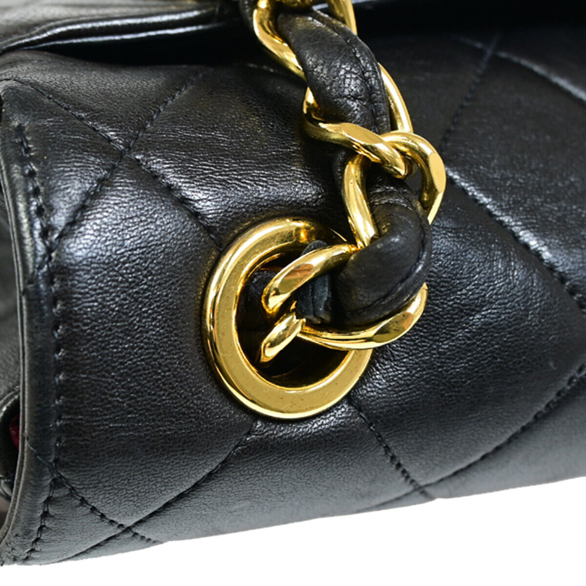 CHANEL CC Logo Matelasse 25 Chain Shoulder Bag Leather Black GHW France 705RJ883