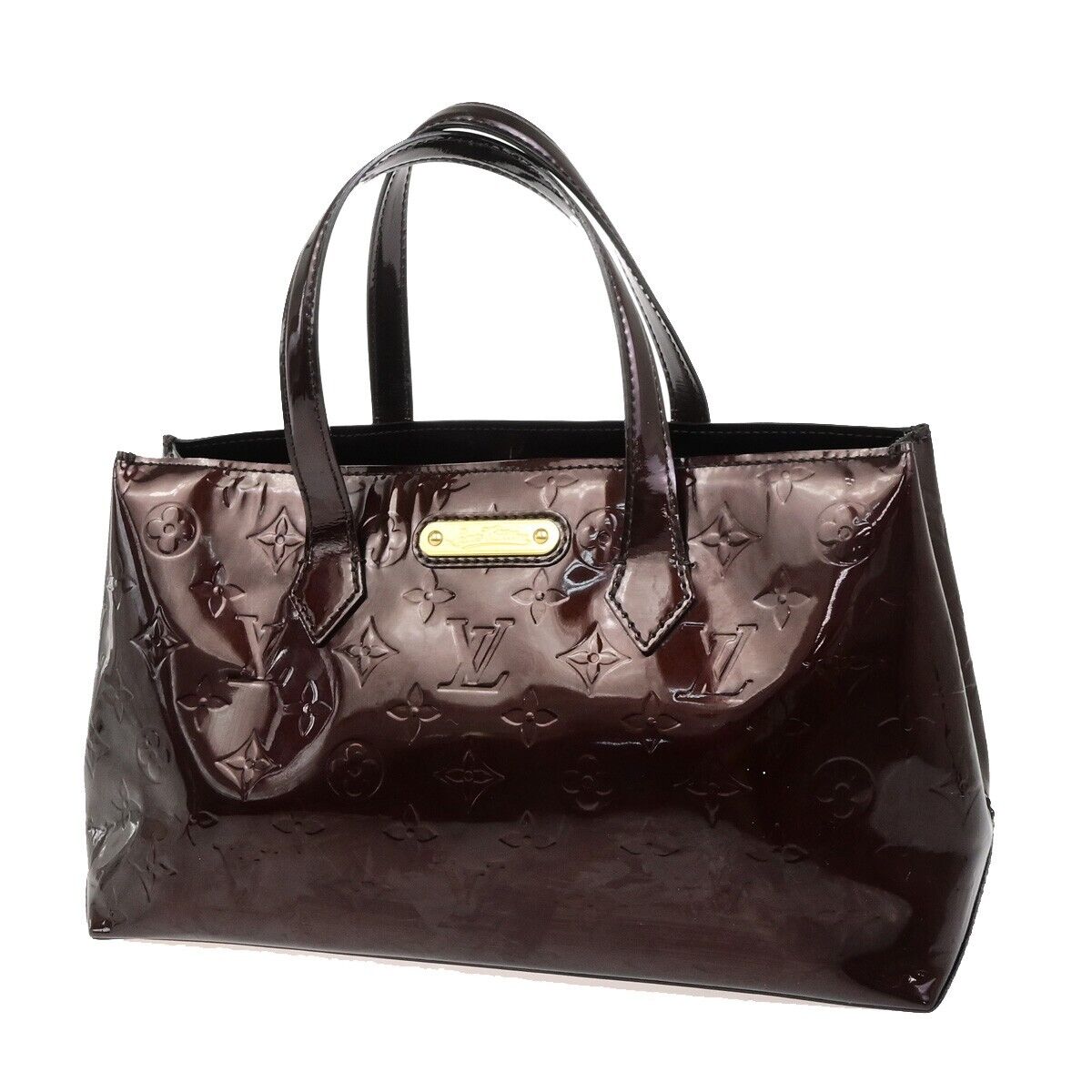 LOUIS VUITTON Wilshire PM Hand Bag Monogram Vernis Rouge Red M91644 35FB357