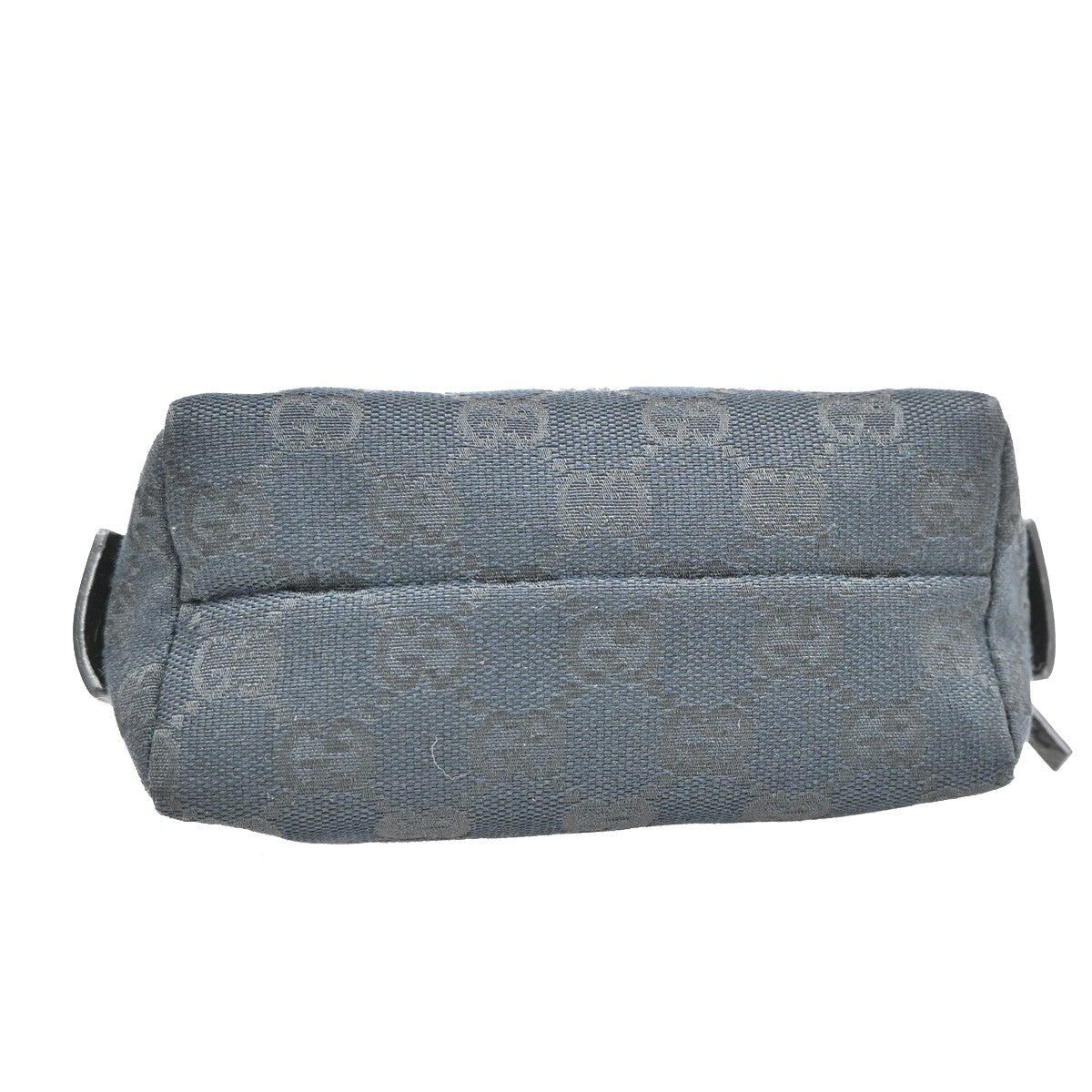 GUCCI Logo GG Pattern Mini Pouch Bag Canvas Leather Black SHW Italy 09KB291