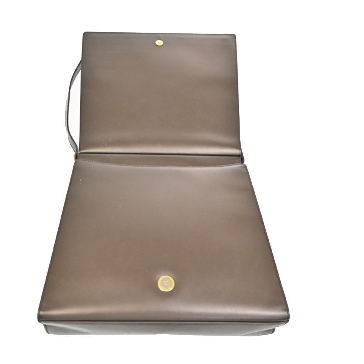 GUCCI Logo Shoulder Hand Bag Leather 001 2058 Brown GHW Italy 62YH897
