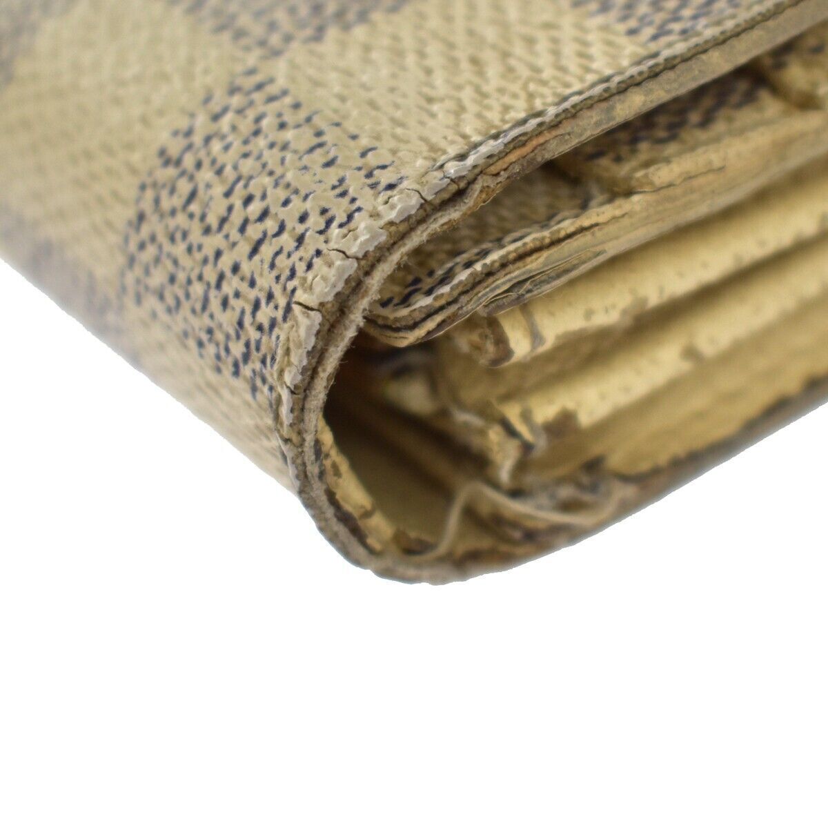 LOUIS VUITTON 3 Set Bifold Wallet Damier Azur Taiga Leather White BN GN 66GA241