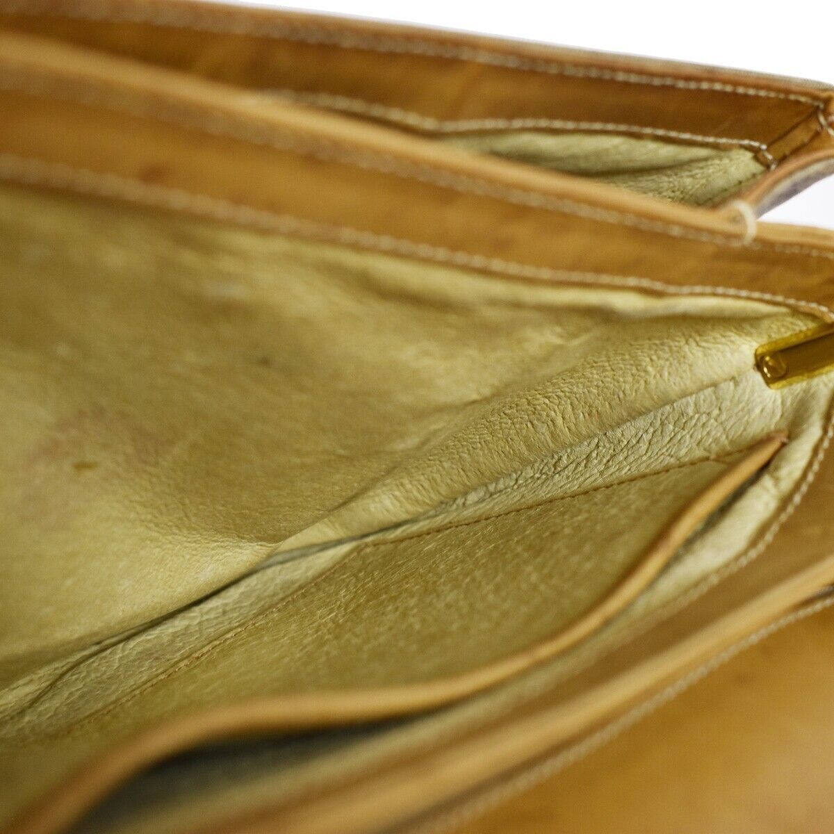 GUCCI Logo GG Pattern Shoulder Bag Leather Brown Gold Made In Italy 68YC146