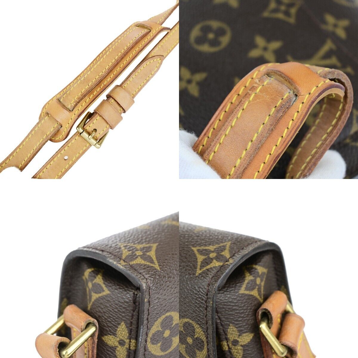 LOUIS VUITTON Saint Cloud MM Shoulder Bag Monogram Leather Brown M51243 35EC901
