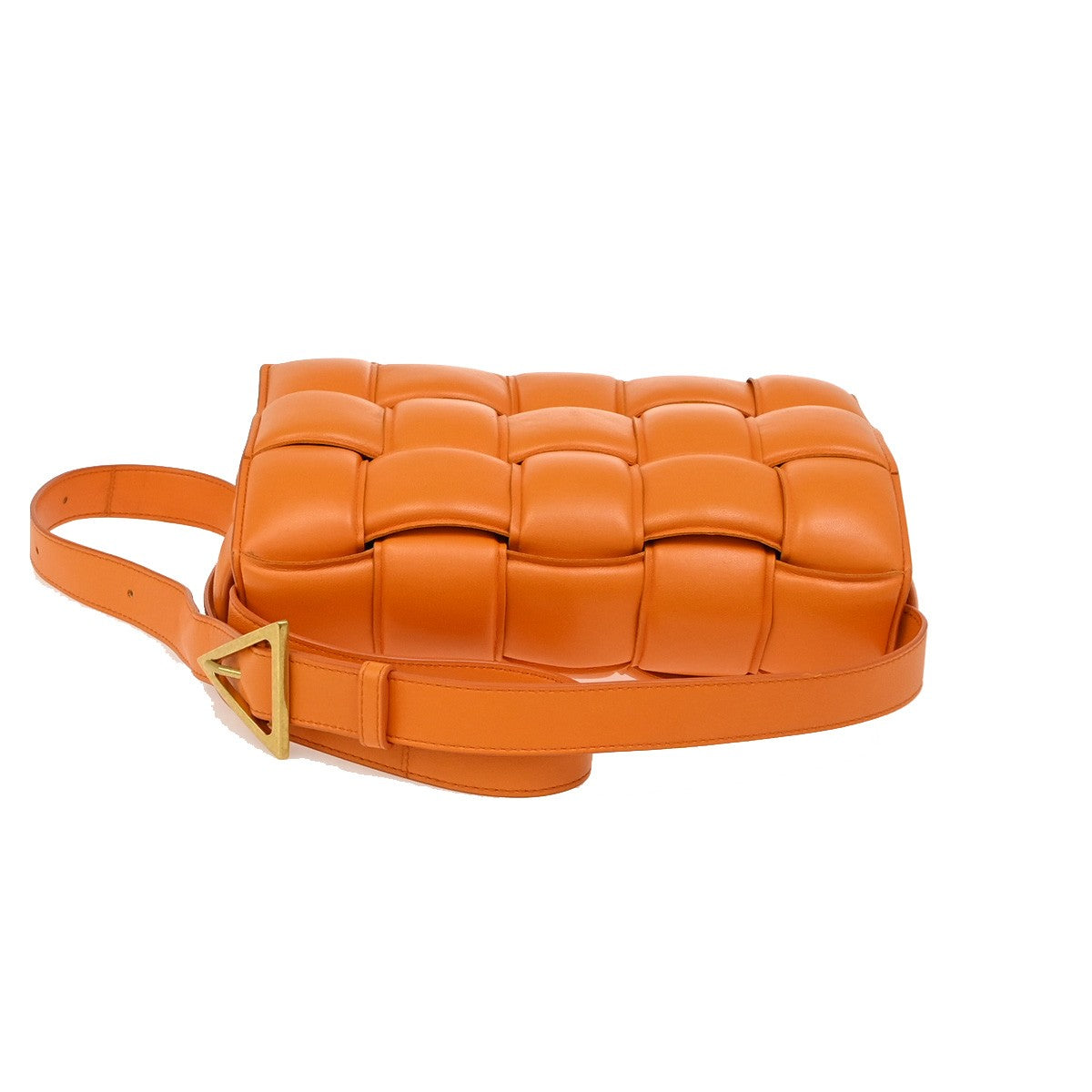BOTTEGA VENETA Maxy Intrecciato Cassette Shoulder Bag Leather Orange 40RL267