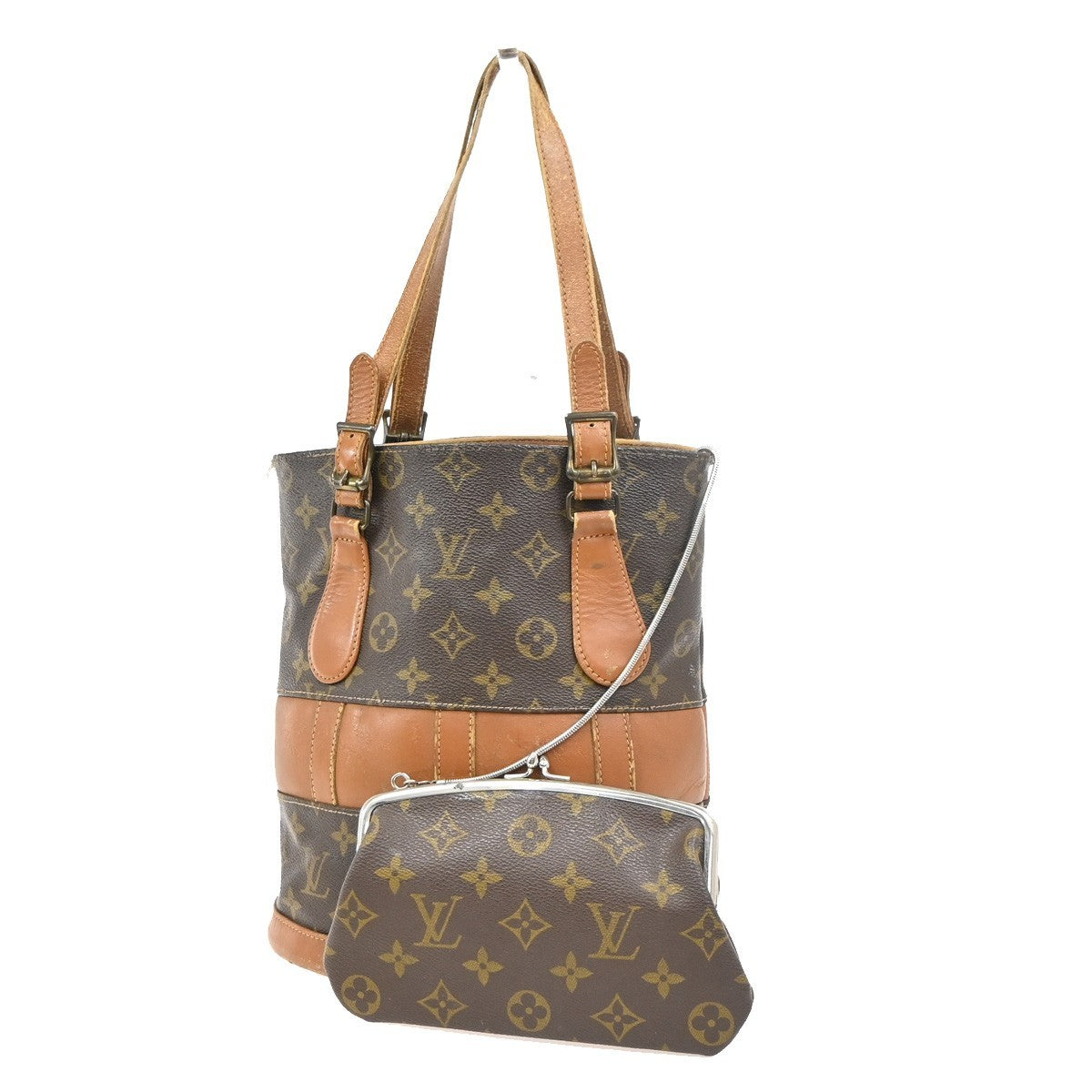LOUIS VUITTON Bucket Marais Hand Bag Monogram Leather Brown U.S.A T42238 66PA146