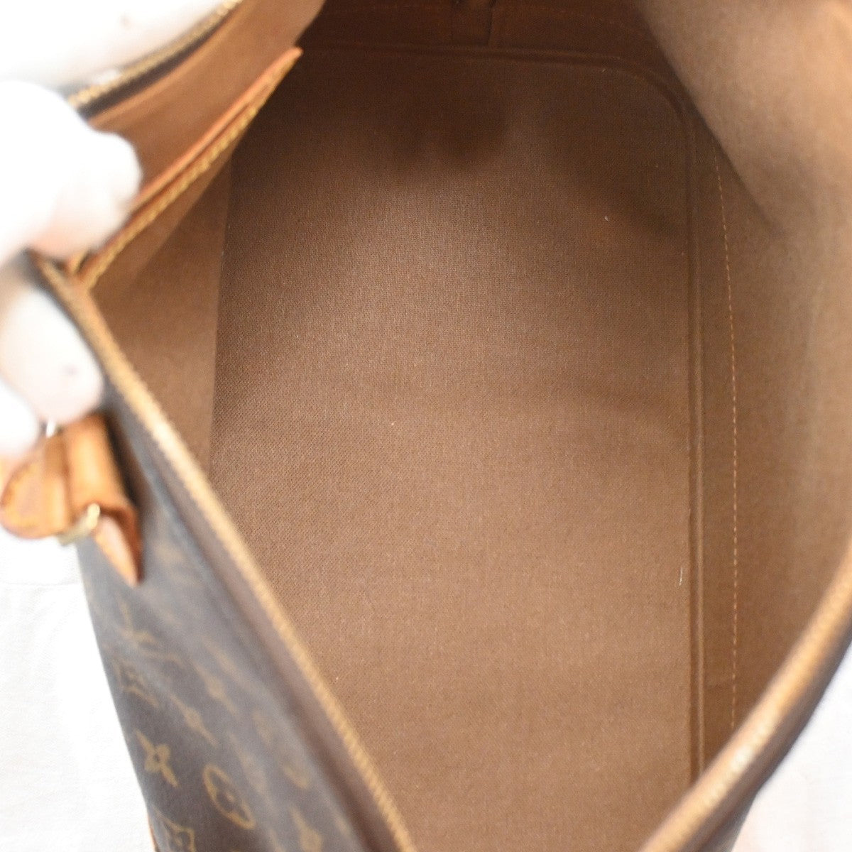LOUIS VUITTON LV Logo Alma Hand Bag Monogram Leather Brown France M51130 83SA028