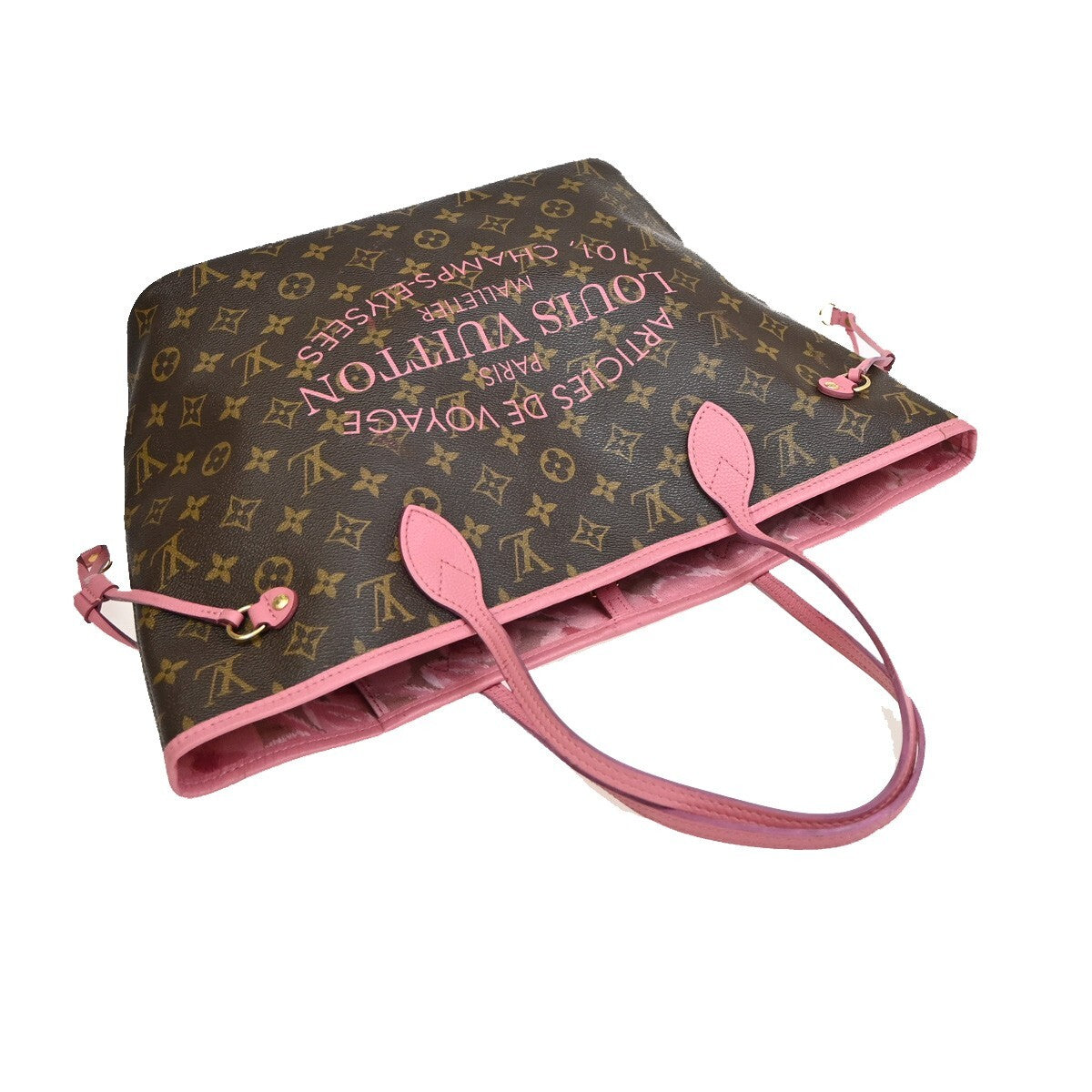 LOUIS VUITTON Neverfull MM Shoulder Tote Bag Monogram Ikat Rose M40940 92FB589