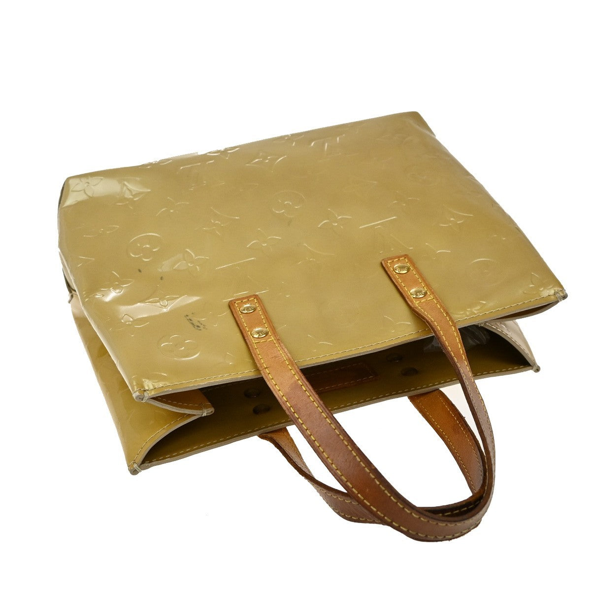 LOUIS VUITTON Read PM Hand Bag Monogram Vernis Patent Beige M91144 02EF819