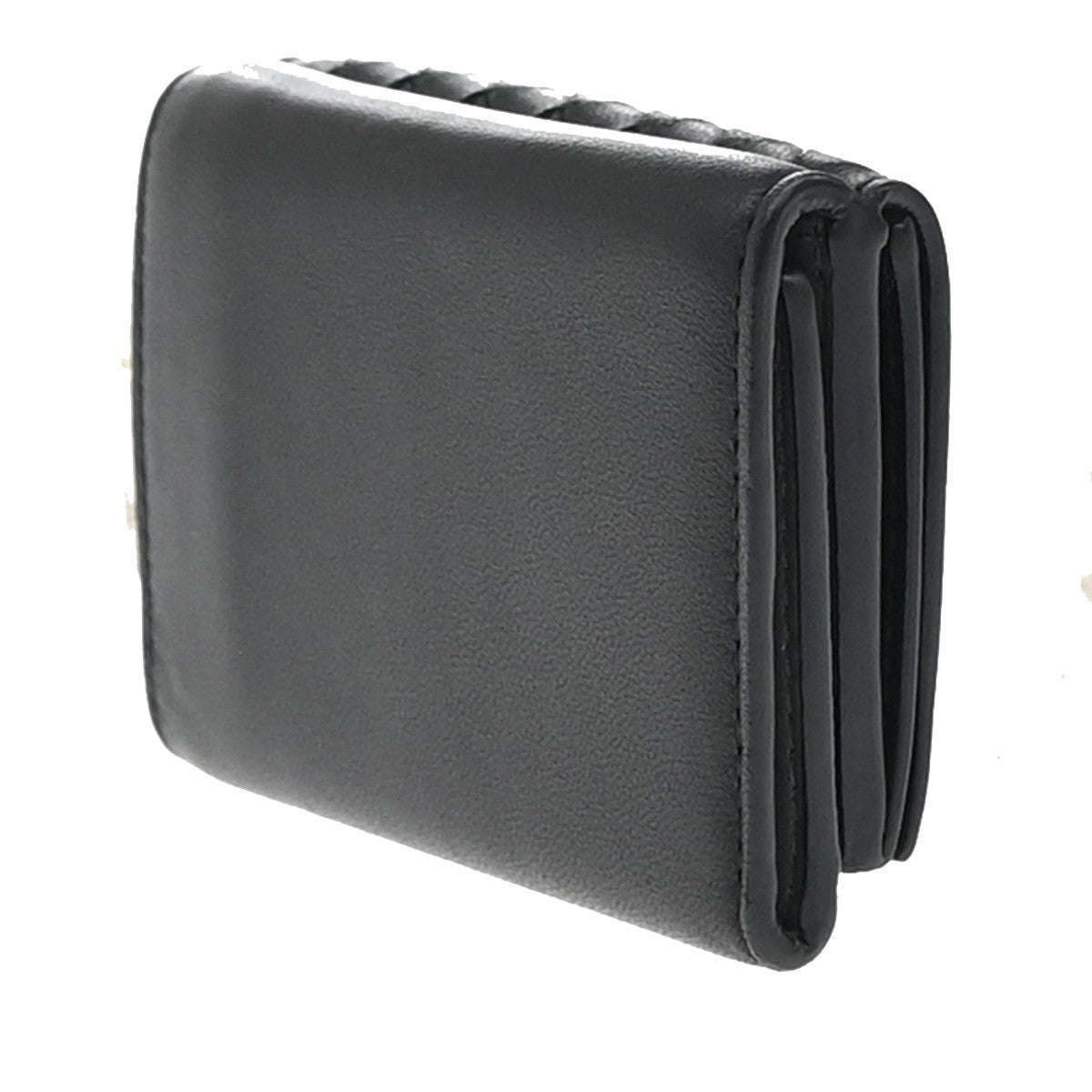 BOTTEGA VENETA INTRECCIATO Trifold Compact Wallet Leather Black Italy 31KP054