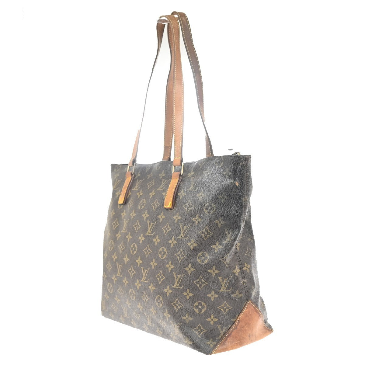 LOUIS VUITTON Cabas Mezzo Shoulder Bag Monogram Leather Brown M51151 62MA421