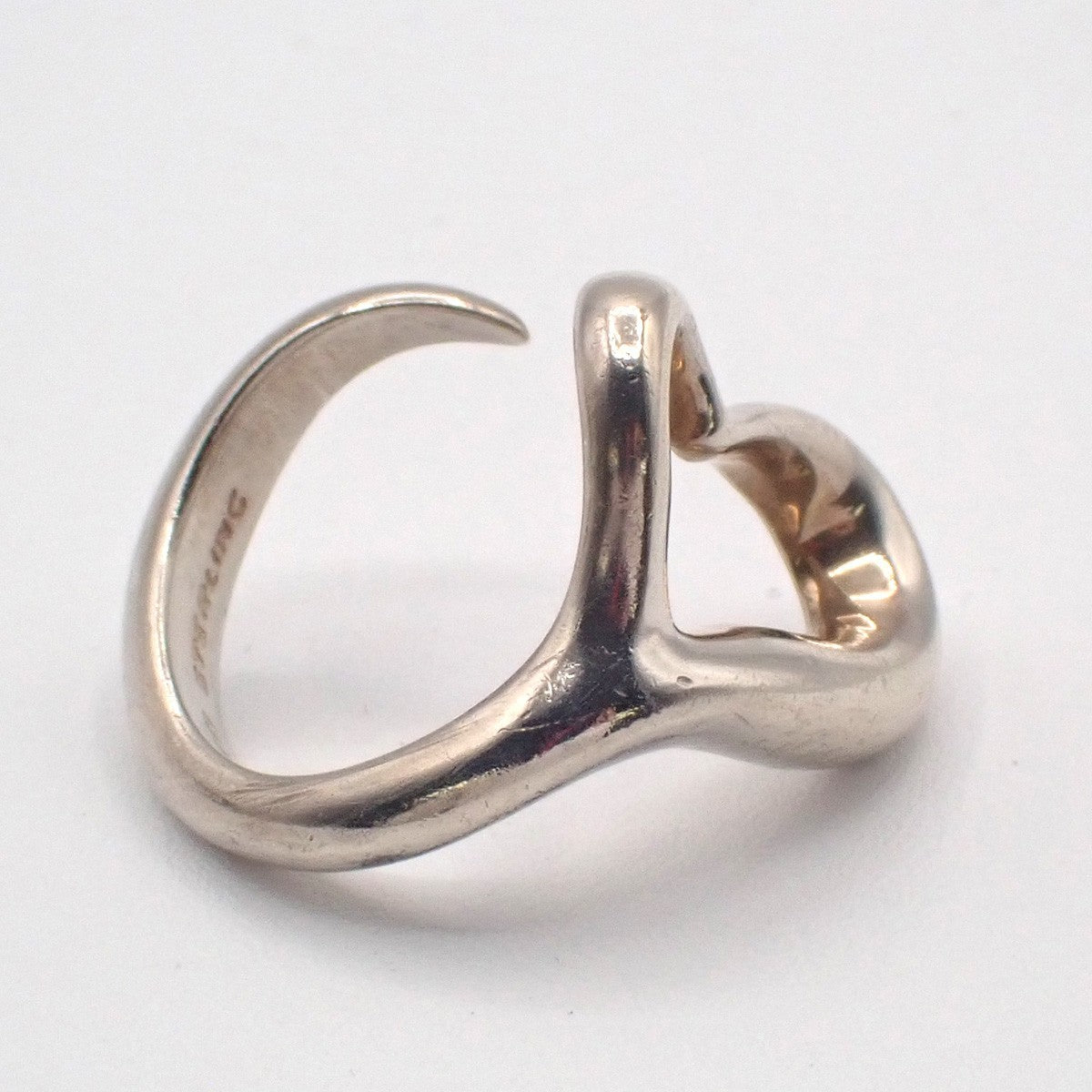 TIFFANY & CO. Elsa Peretti Open Heart Ring JP 9 US 5 Sterling Silver 925 09KC822