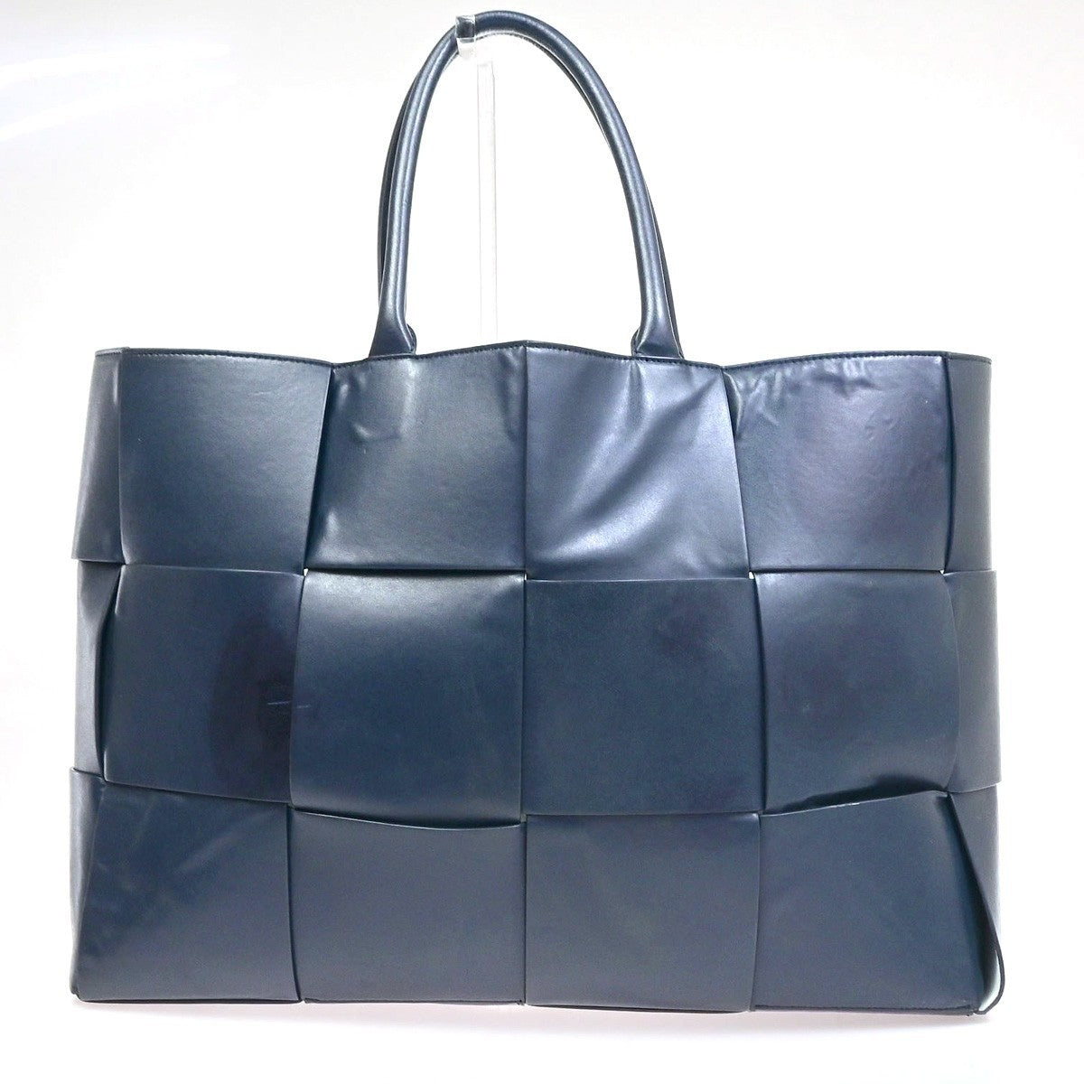 BOTTEGA VENETA Logo Arco Tote Shoulder Hand Bag Leather Blue Italy 21RQ049