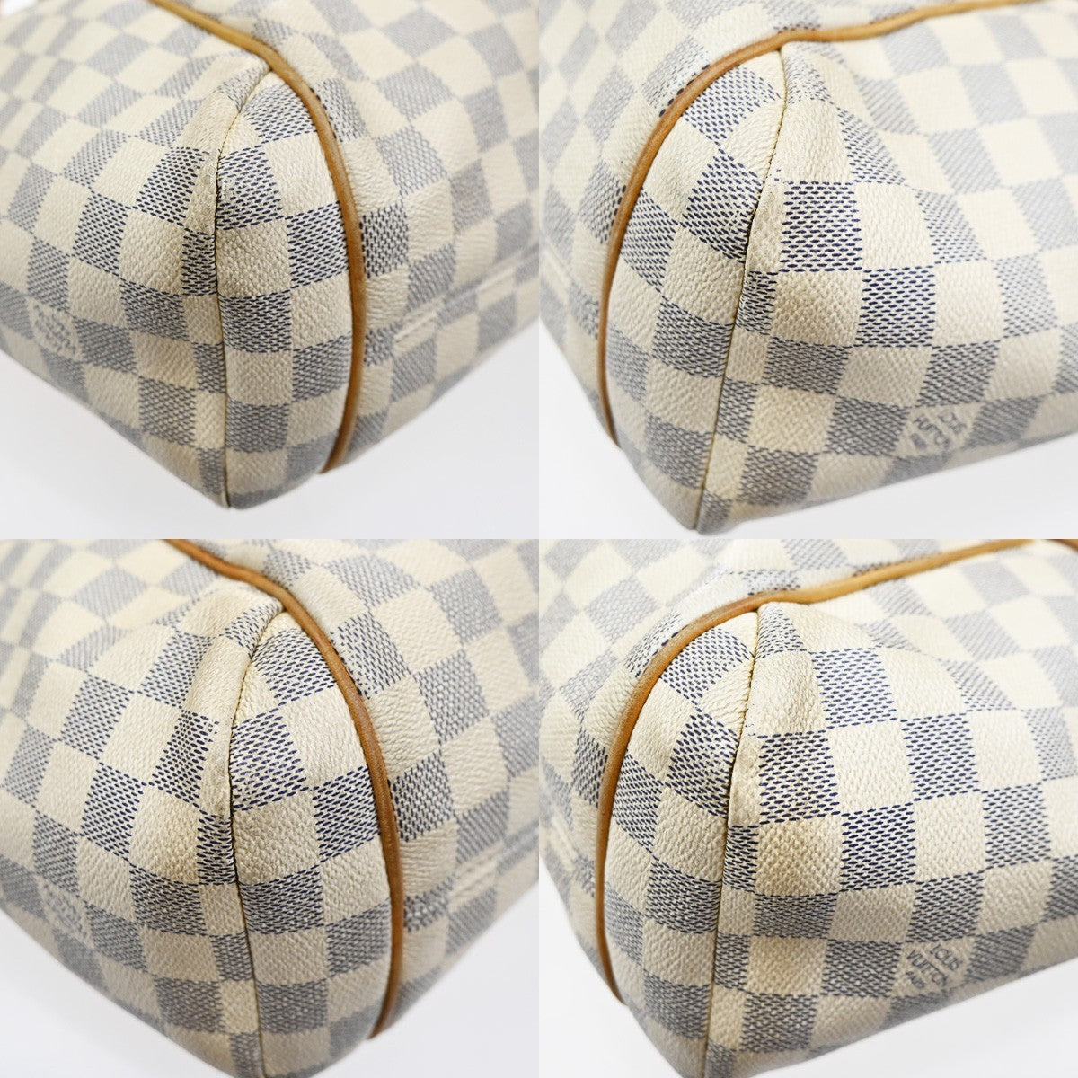 LOUIS VUITTON Totally MM Shoulder Bag Damier Azur Leather White N51262 86PA028