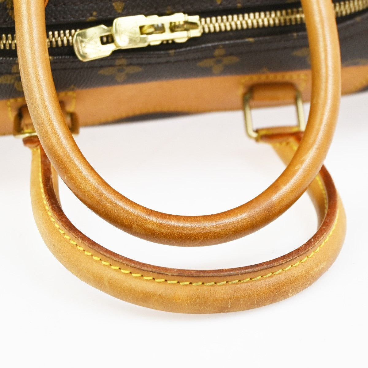 LOUIS VUITTON LV Logo Deauville Hand Bag Monogram Leather Brown M47270 12YH901
