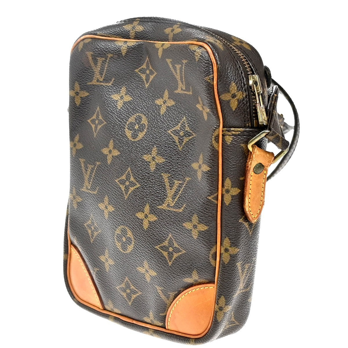 LOUIS VUITTON Danube Shoulder Bag Monogram Leather Brown France M45266 35KP275