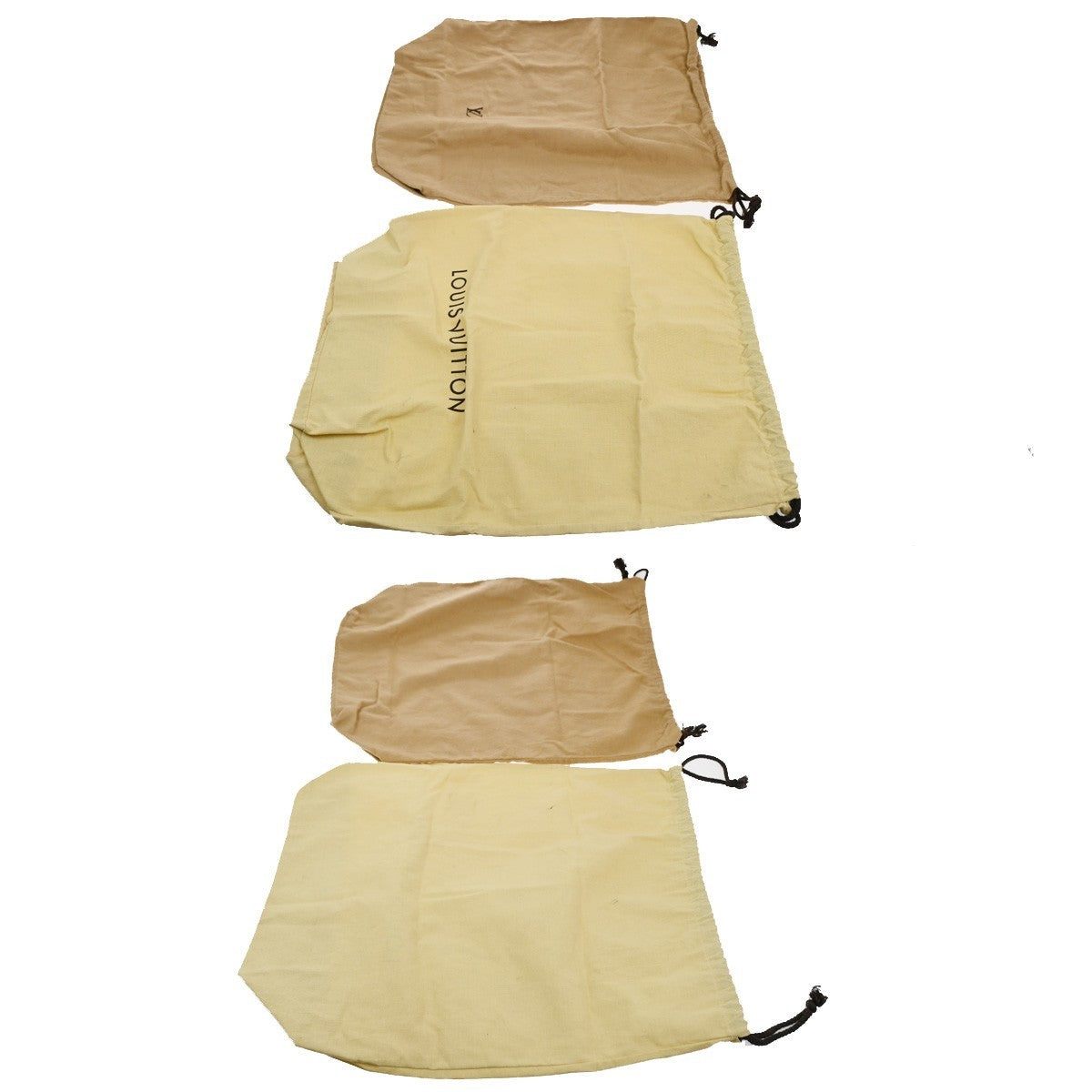 LOUIS VUITTON Logo 30 Set Drawstring Dust Bag Canvas Cotton Beige Brown 62CA727