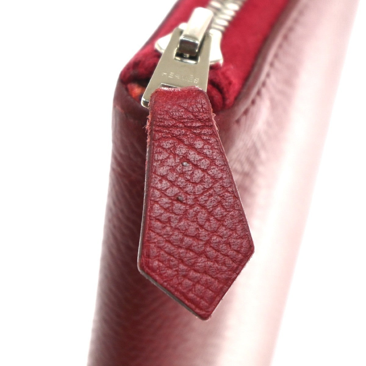 HERMES Azap Silk In Long Wallet Epsom Leather Red SHW France 35KC599