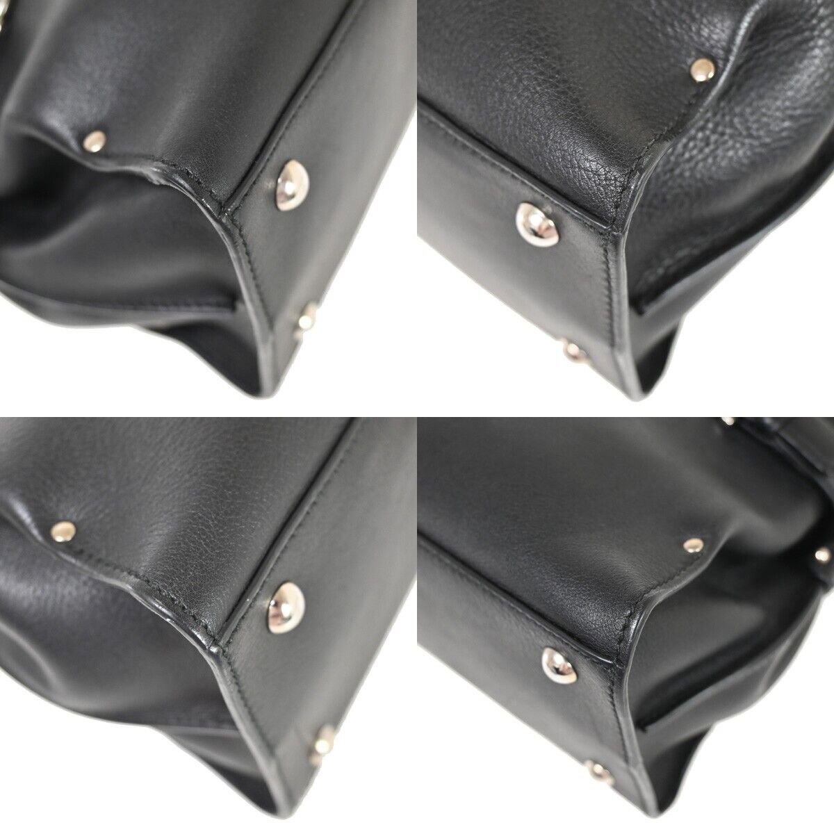 SALVATORE FERRAGAMO Logo Gancini Shoulder Bag Leather Black SHW Italy 31YD105
