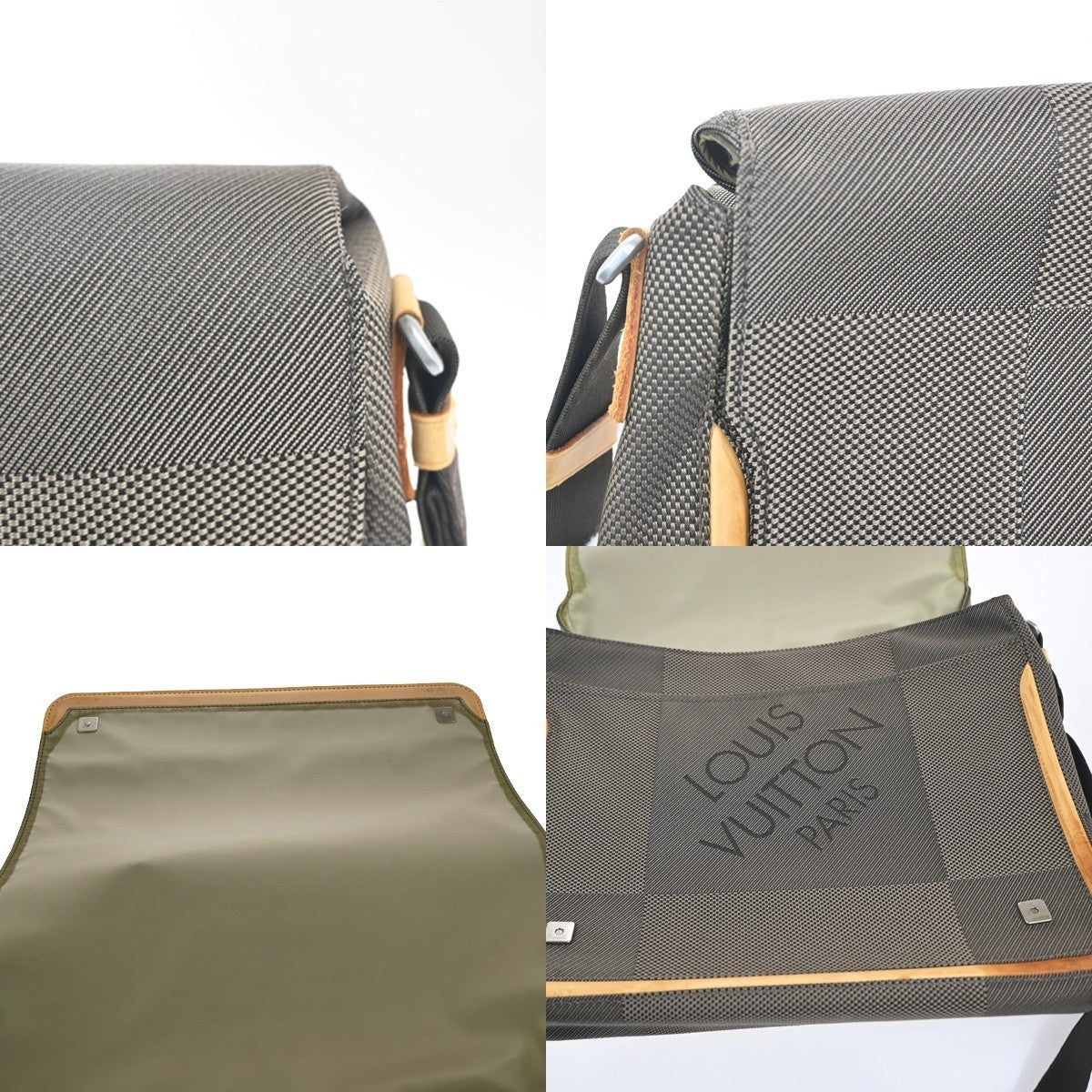 LOUIS VUITTON Messager Shoulder Bag Damier Geant Leather Khaki M93030 30KC618