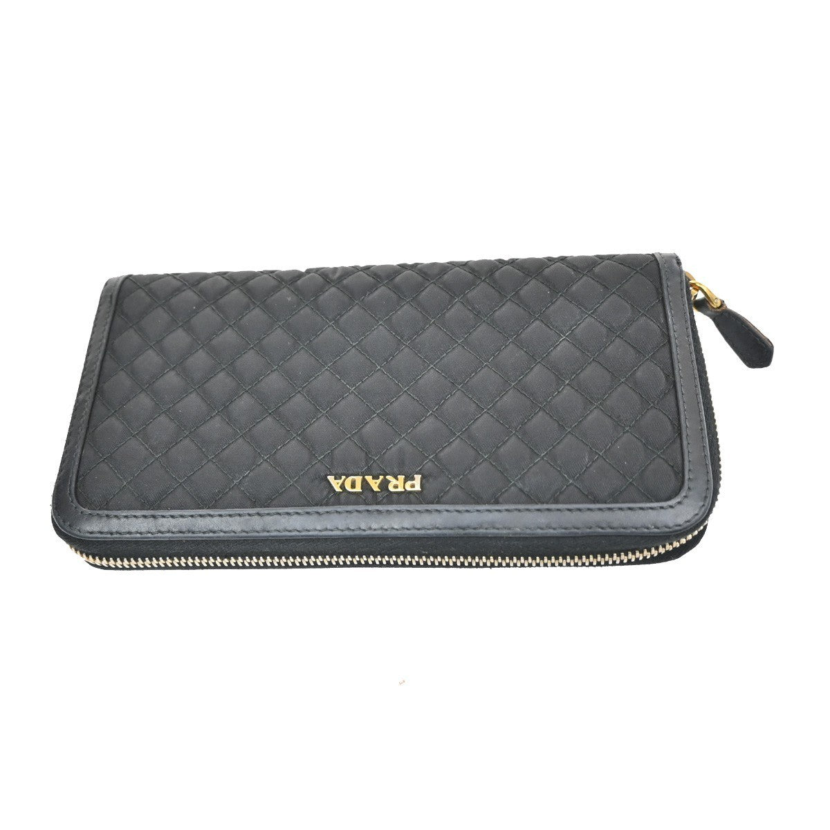 PRADA Bifold Zipper Arownd Long Wallet Tessuto Nylon Black 04CA406