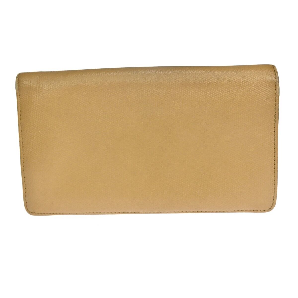 CHANEL CC Logo Long Bifold Wallet Purse Leather Beige Gold-Plated Italy 60GA245