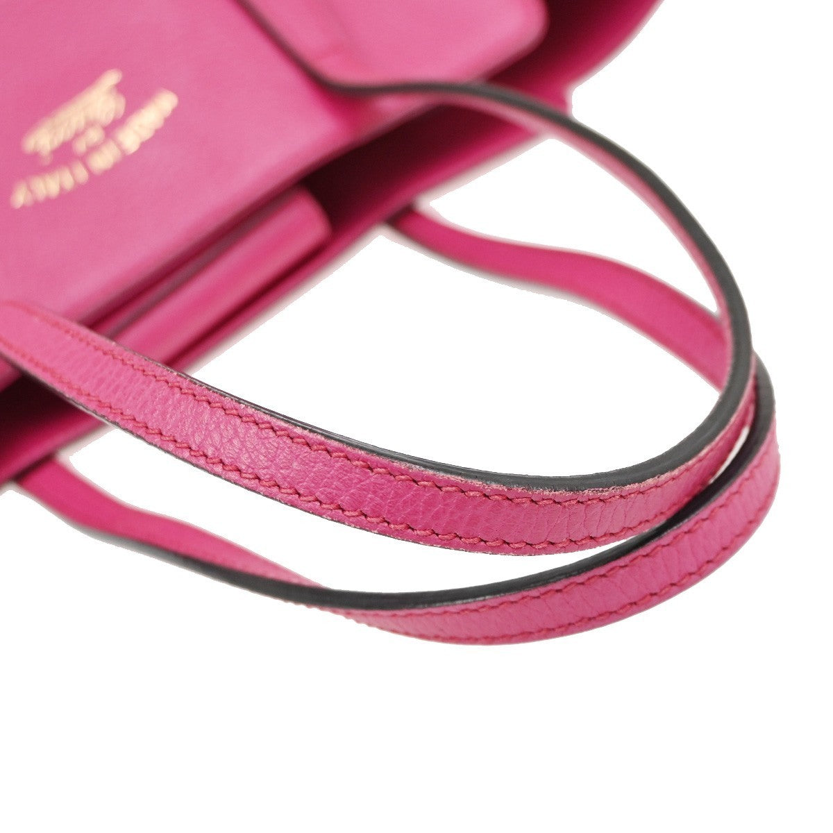 GUCCI Logo Swing Shoulder Tote Bag Leather Pink GHW Italy 83KP493